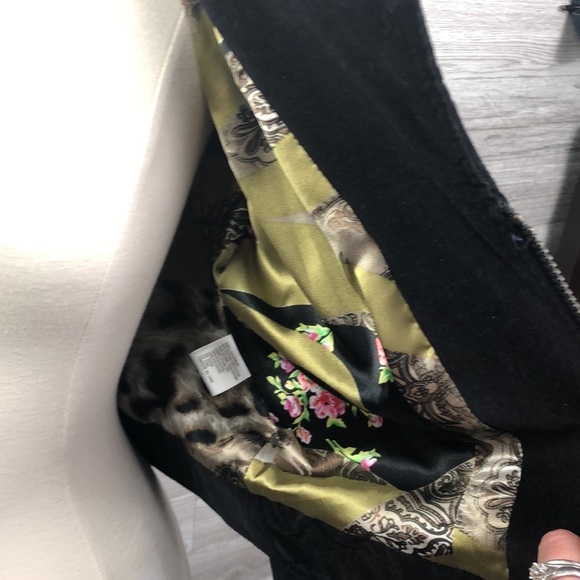 One Girl Who Velvet Black Moto Jacket - Picture 6 of 9